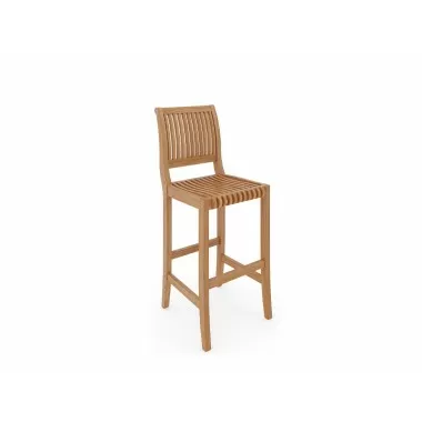 Hi Teak Furniture Clement Teak Outdoor Bar Chair - Angled