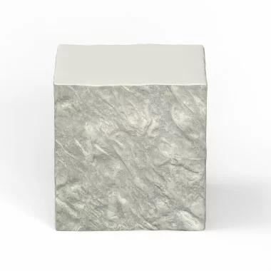 Sunset West Antique Stone End Table - Square in Front Angle