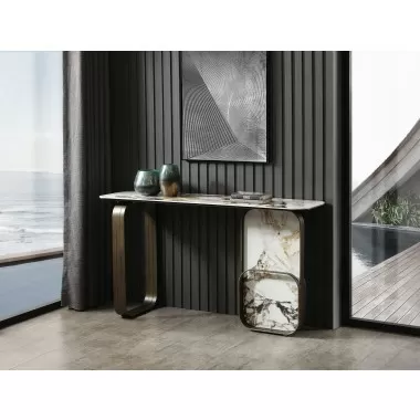 Whiteline Modern Living Kora Console With 8mm Glass - Lifestyle 
