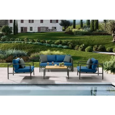 Andrea Outdoor 4-Piece Set in Blue- Lifestyle 1