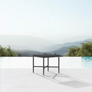 Azzurro Living Corsica Side Table in Matte Charcoal Aluminum - Lifestyle