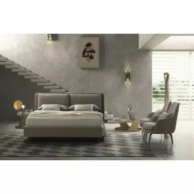 J&M Furniture Cortina Platform Bed In Taupe Finish
