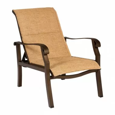 Woodard Cortland Padded Sling Adjustable Lounge Chair - Angled