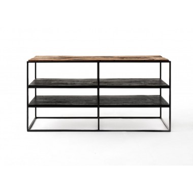 Nova Solo Rustica TV Stand Open Shelving - 112cm - Front Angle