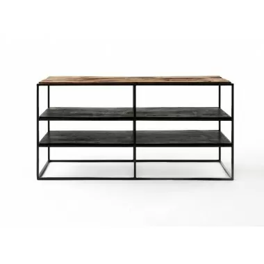 Nova Solo Rustica TV Stand Open Shelving - 112cm - Front Angle