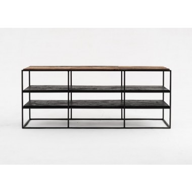 Nova Solo Rustica TV Stand Open Shelving - 140cm - Front Angle