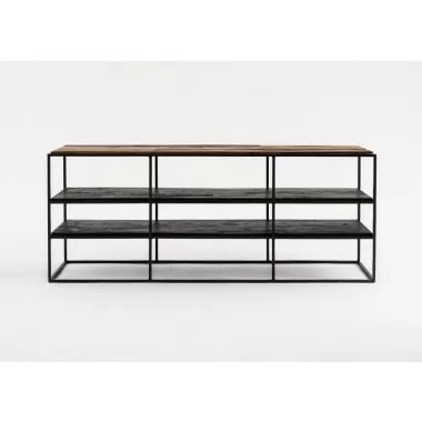 Nova Solo Rustica TV Stand Open Shelving - 140cm - Front Angle
