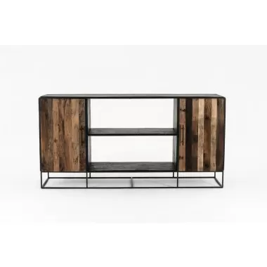 Nova Solo Rustika Sideboard 2 Doors Open Shelving - Front Angle