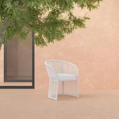 Azzurro Living Cape Town Dining Chair + Polar Cushion - Lifestyle