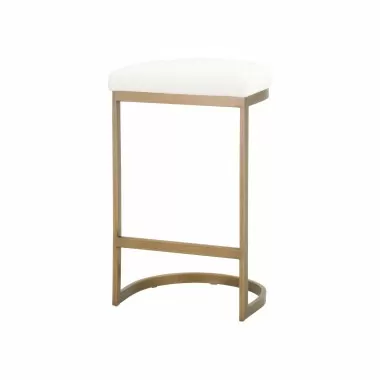 Essentials For Living Cresta Counter Stool in LiveSmart Peyton Pearl Brushed Gold - Angled