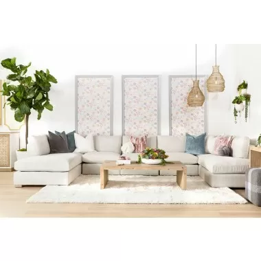 Essentials For Living Cross Accent Cube in Dove Flat Rope - Lifestyle