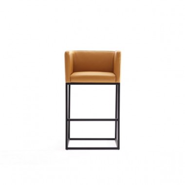 Manhattan Comfort Embassy 34 in. Metal Counter Height Bar Stool in Clay Front