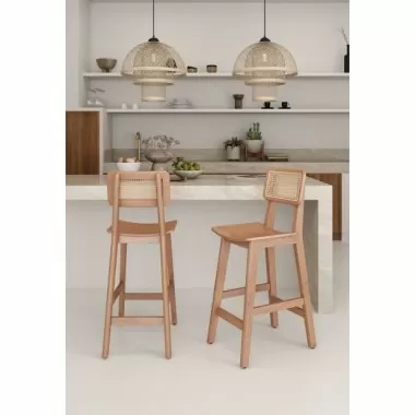 Manhattan Comfort Versailles Counter Stool in Nature Cane