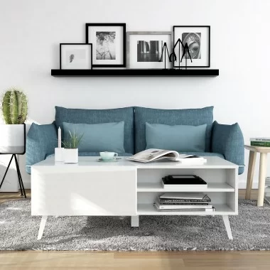 Anderson Teak Altus 43" Coffee Table Gloss In White - Front Lifestyle
