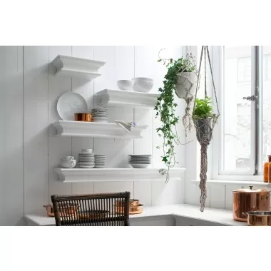 Nova Solo Halifax Floating Wall Shelf 40cm in White - Lifestyle 