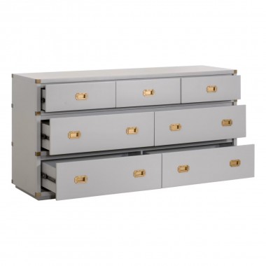Essentials for Living Bradley 7-Drawer Double Dresser - Front Side Opened Angle