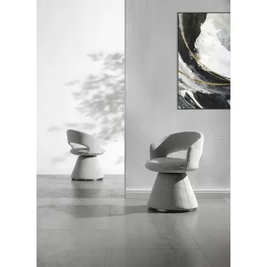 Portofino Swivel Dining Armchair in Dark Gray- Lifestyle 1