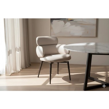 Como Swivel Dining Chair in Light Gray- Lifestyle 1
