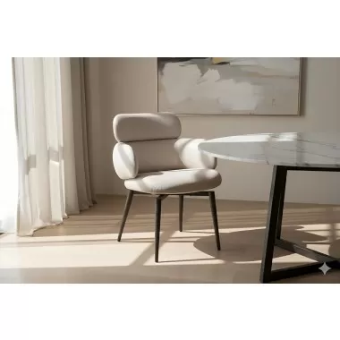 Como Swivel Dining Chair in Light Gray- Lifestyle 1