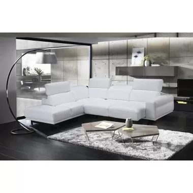 J&M Furniture Davenport Snow White Leather Sectional