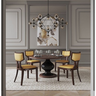 Manhattan Comfort Pulitzer Camel and Walnut Faux Leather Dining Chair (Set of Two)