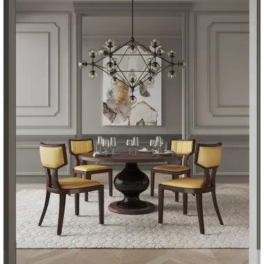 Manhattan Comfort Pulitzer Camel and Walnut Faux Leather Dining Chair (Set of Two)