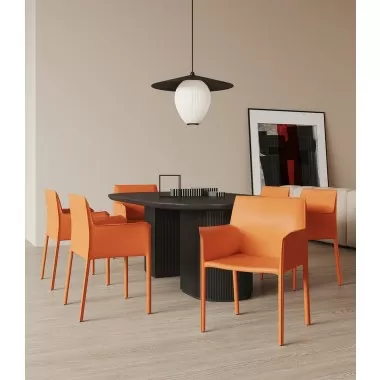 Manhattan Comfort Paris Coral Saddle Leather Armchair