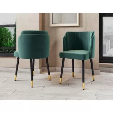 Manhattan Comfort Zephyr Velvet Dining Chair Green