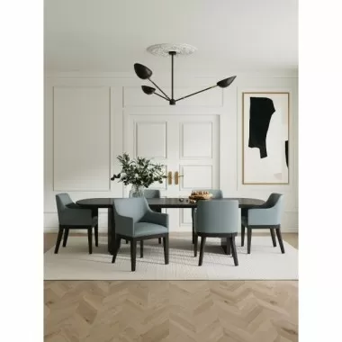 Manhattan Comfort Gansevoort Modern Faux Leather Dining Armchair in Pewter Full Set