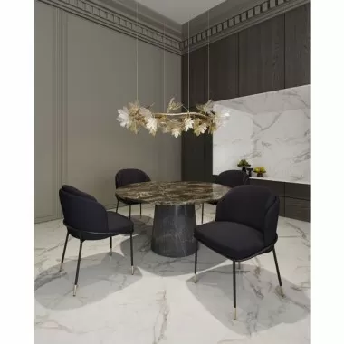 Manhattan Comfort Flor Fabric Dining Chair in Black