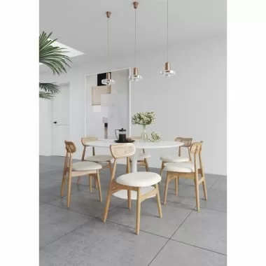 Manhattan Comfort Colbert Dining Chair in Black and Cane with Grey Upholstered Seating - Set