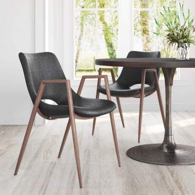Desi Dining Chair Black & Walnut - Lifestyle 2