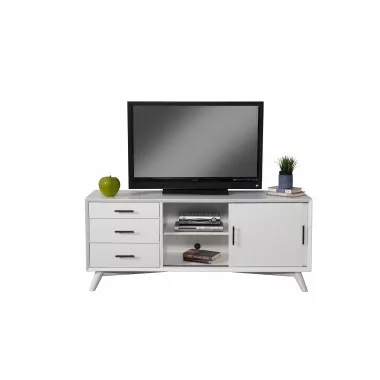 Alpine Furniture Flynn Large TV Console, White - Lifestyle