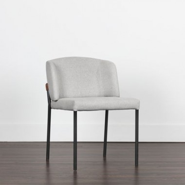 Sunpan Pearce Dining Chair Light Grey-Bravo Cognac - Front Side Angle