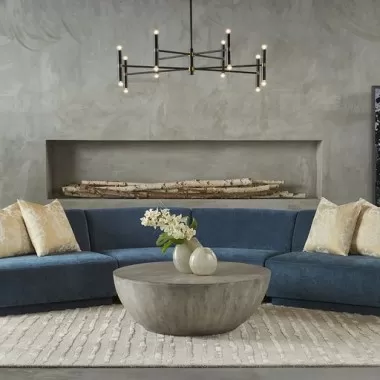 Sunpan Jaclyn Modular Armless Chair in Danny Dusty Blue - Lifestyle