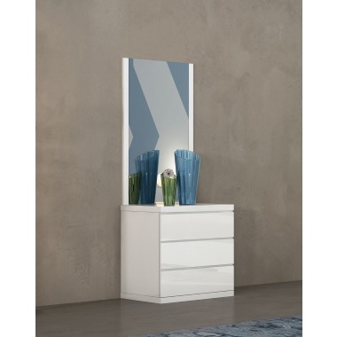 Anna Dresser Single High Gloss White Full Extension Drawers - Lifestyle 2