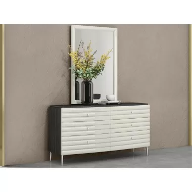 Whiteline Modern Living Pino Dresser In High Gloss Dark Grey Angley - Lifesytle 1