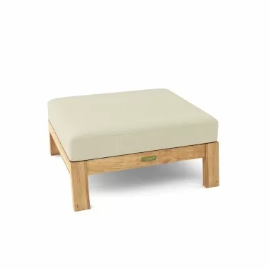 Anderson Teak Palermo Ottoman - Antique Beige - Angled