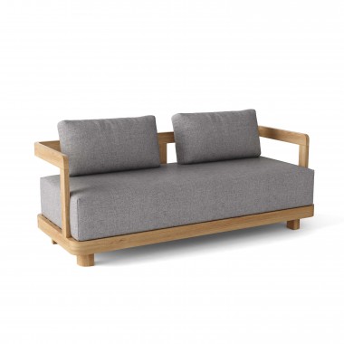 Anderson Teak Granada Deep Seating Loveseat - Grey - Angled View