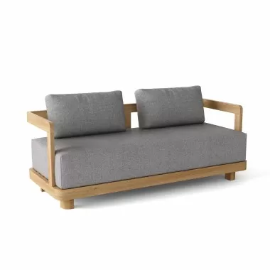 Anderson Teak Granada Deep Seating Loveseat - Grey - Angled View