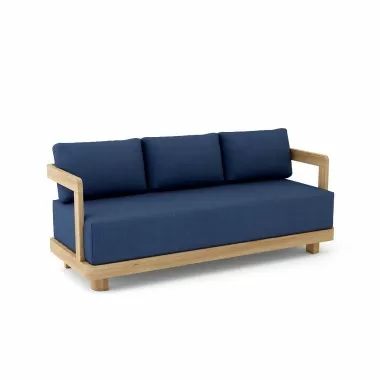 Anderson Teak Granada Deep Seating Sofa - Navy - Angled