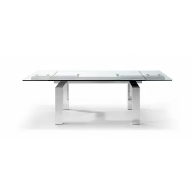 Cuatro Extendable Dining Table With Aluminum Plates - Front and Extended