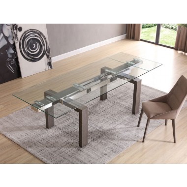 Whiteline Modern Living Davy Extendable Dining Table - Grey Oak