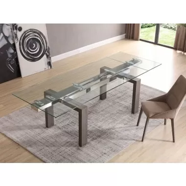 Whiteline Modern Living Davy Extendable Dining Table - Grey Oak