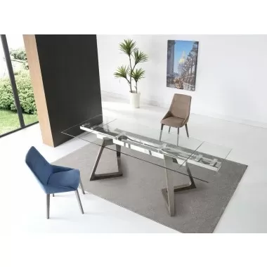 Delta Extendable Dining Table - Grey - Lifestyle