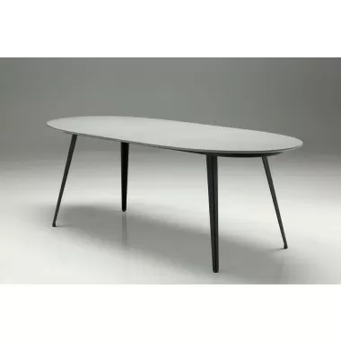 Tulum Dining Table Grey Epoxy with Black Powder Coated Steel - Lifestyle - Studio Shoot