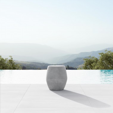 Azzurro Living Durban Side Table With Asteroid Concrete Frame And Asteroid Concrete - Lifestyle