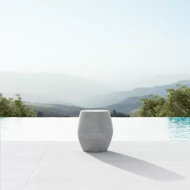 Azzurro Living Durban Side Table With Asteroid Concrete Frame And Asteroid Concrete - Lifestyle