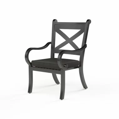 Monterey Swivel Dining Chair in Spectrum Carbon w/ Self Welt - Front Side Angle