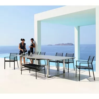 Cane-Line Edge Dining Table W/Extensions, 82.7" x 39.4"